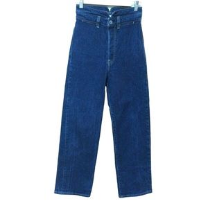 VINTAGE LEVI'S HIGH RISE DARK WASH RIBCAGE STRAIGHT LEG MOM JEANS SZ 26 X 27